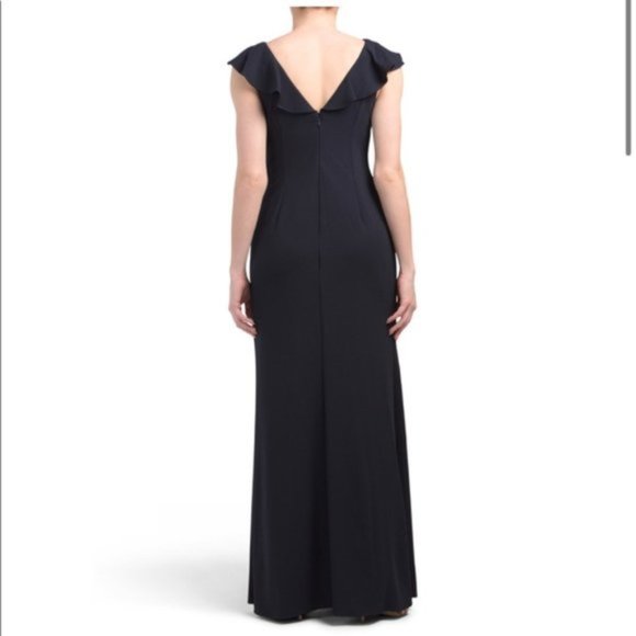 Adrianna Papell knit crepe maxi gown in midnight navy blue size 20 NWT $179 - Picture 2 of 8